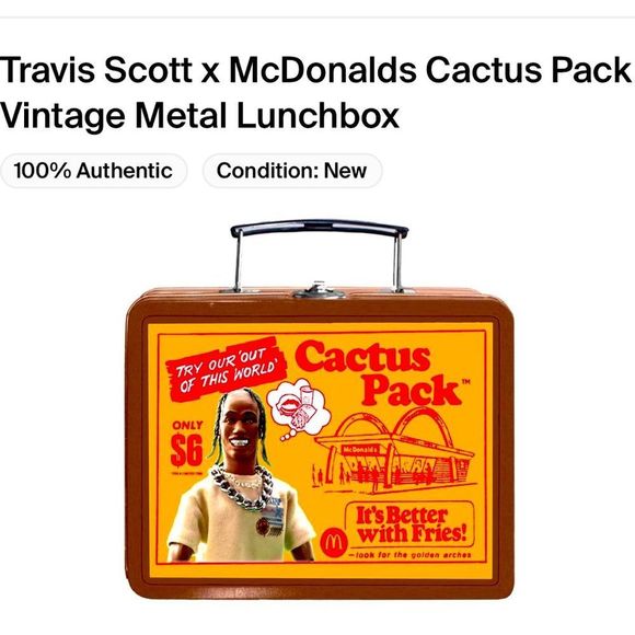Travis Scott X McDonalds Cactus Pack Vintage Metal Lunchbox